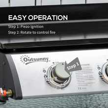Load image into Gallery viewer, Outsunny 3-Burner Portable Gas Plancha BBQ Grill - 9kW Outdoor Cooking Magic!

