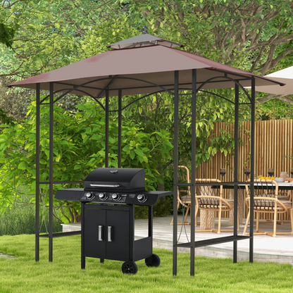 Ultimate Outdoor BBQ Canopy Tent - 2.5x1.5m Sun Shelter with Serving Tables