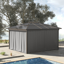 Load image into Gallery viewer, Premium 3x3m Gazebo Sidewall Set - 4 Light Grey Panels with Hooks &amp; C-Rings
