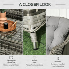 Load image into Gallery viewer, Outsunny 4-Piece Rattan Outdoor Sofa Set with Cushions - Stylish Comfort Awaits!
