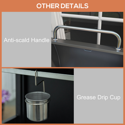 Outsunny Portable 4-Burner Gas Grill: Ultimate BBQ Trolley with Side Shelves