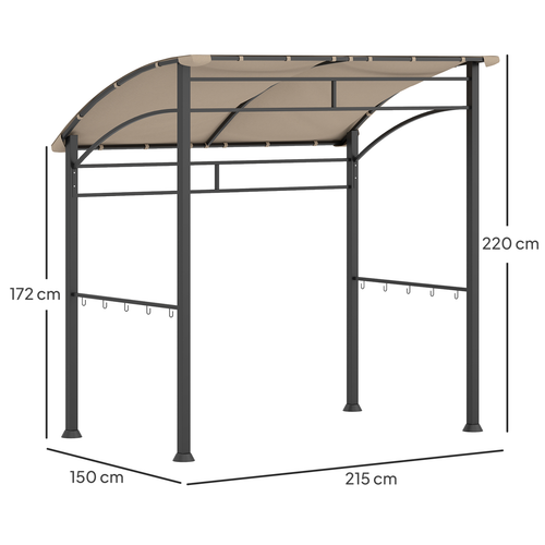 Outsunny 2.2x1.5m BBQ Gazebo Tent: Ultimate Sun Shade & Smoke Shelter