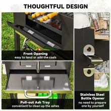Load image into Gallery viewer, Outsunny Charcoal BBQ Grill: Precision Cooking with Warming Rack &amp; Shelves!
