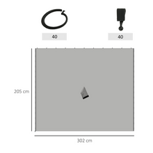 Load image into Gallery viewer, Premium 3x3m Gazebo Sidewall Set - 4 Light Grey Panels with Hooks &amp; C-Rings
