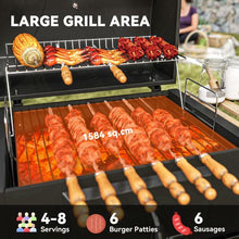 Load image into Gallery viewer, Outsunny Charcoal BBQ Grill: Precision Cooking with Warming Rack &amp; Shelves!
