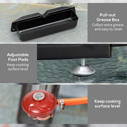 Outsunny 2-Burner Portable Gas Plancha BBQ Grill - 6kW Power & Non-Stick Surface