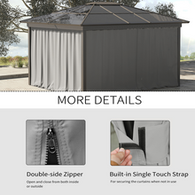 Load image into Gallery viewer, Premium 3x3m Gazebo Sidewall Set - 4 Light Grey Panels with Hooks &amp; C-Rings

