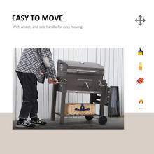 Load image into Gallery viewer, Versatile Charcoal Grill with Adjustable Height &amp; Easy-Move Trolley Design
