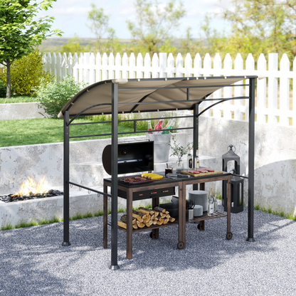 Outsunny 2.2x1.5m BBQ Gazebo Tent: Ultimate Sun Shade & Smoke Shelter