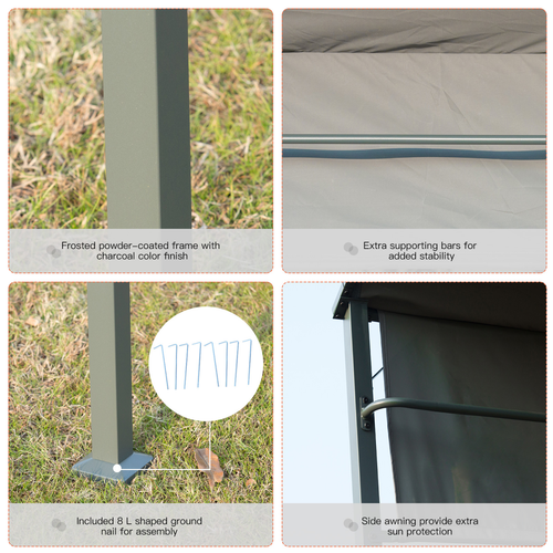 Stay Cool Outdoor BBQ Canopy with Metal Frame – Perfect for Grilling!