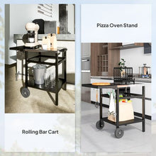 Load image into Gallery viewer, Outsunny Portable BBQ Trolley: Foldable Side Table &amp; Movable Pizza Station

