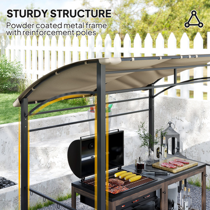 Outsunny 2.2x1.5m BBQ Gazebo Tent: Ultimate Sun Shade & Smoke Shelter