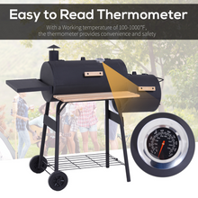 Load image into Gallery viewer, Outsunny Portable Charcoal BBQ Grill &amp; Offset Smoker Combo for Ultimate Cooking
