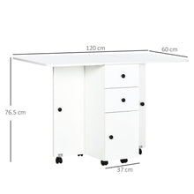 Load image into Gallery viewer, Space-Saving Drop Leaf Dining Table with Storage &amp; Wheels - Versatile White Design
