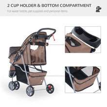 Load image into Gallery viewer, PawHut 3-Wheel Pet Stroller: Stylish Carrier for Cats &amp; Dogs on the Go!
