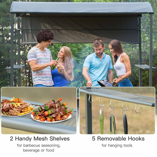Stay Cool Outdoor BBQ Canopy with Metal Frame – Perfect for Grilling!