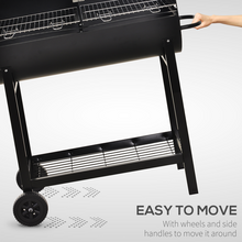 Load image into Gallery viewer, Outsunny Dual-Zone Charcoal BBQ Grill on Wheels - Ultimate Outdoor Cooking!
