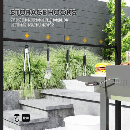 Outsunny 2.2x1.5m BBQ Gazebo Tent: Ultimate Sun Shade & Smoke Shelter