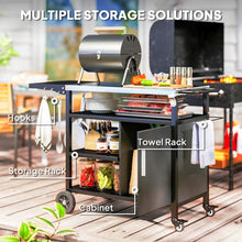 Load image into Gallery viewer, Outsunny Stainless Steel Outdoor BBQ Trolley with Folding Table &amp; Wheels
