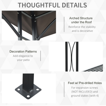 Ultimate Outdoor BBQ Canopy Tent - 2.5x1.5m Sun Shelter with Serving Tables
