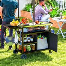 Load image into Gallery viewer, Outsunny Stainless Steel Outdoor BBQ Trolley with Folding Table &amp; Wheels
