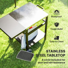 Load image into Gallery viewer, Outsunny Portable BBQ Trolley: Foldable Side Table &amp; Movable Pizza Station
