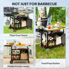 Load image into Gallery viewer, Outsunny Stainless Steel Outdoor BBQ Trolley with Folding Table &amp; Wheels
