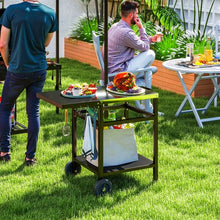 Load image into Gallery viewer, Outsunny Portable BBQ Trolley: Foldable Side Table &amp; Movable Pizza Station
