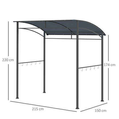 7ft BBQ Grill Gazebo Tent - Ultimate Outdoor Cooking Shelter with Hooks & Canopy