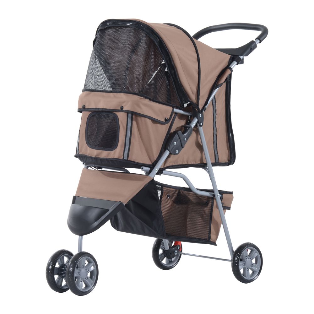 PawHut 3-Wheel Pet Stroller: Stylish Carrier for Cats & Dogs on the Go!