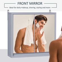 Load image into Gallery viewer, Elegant Wall-Mounted Mirror Cabinet with Adjustable Shelf - Grey Bathroom Storage
