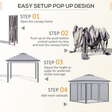 Load image into Gallery viewer, Outsunny Adjustable Pop-Up Gazebo Canopy Tent with Carry Bag – Grey
