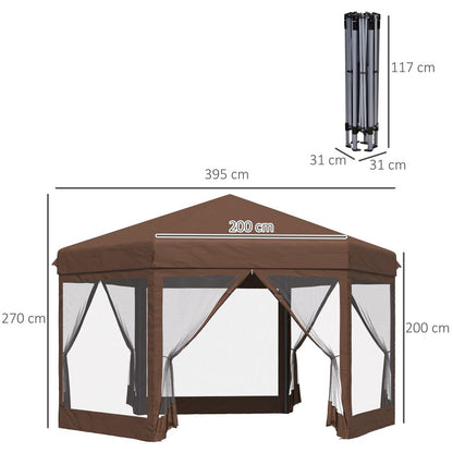 Adjustable Hexagonal Gazebo with Mosquito Net - Versatile Outdoor Shelter!