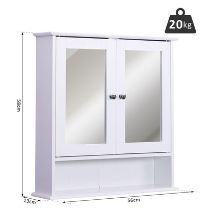 Stylish Wall-Mounted Cabinet with Mirrored Doors - Perfect for Bathroom & Living Room