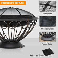 Load image into Gallery viewer, Antique Bronze Fire Bowl: Elegant Outdoor Heater for Cozy Evenings
