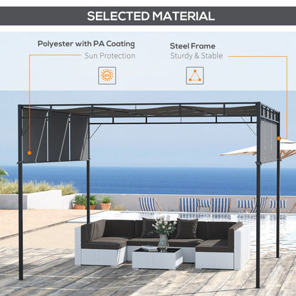 Outsunny 3x3m Steel Pergola with Retractable Canopy - Outdoor Bliss Awaits!
