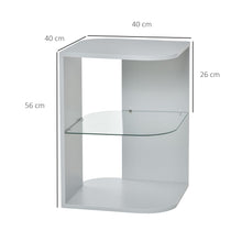 Load image into Gallery viewer, HOMCOM Modern Three-Tier Corner Side Table with Storage - Stylish Grey Design
