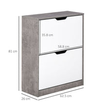 Load image into Gallery viewer, Stylish Two-Drawer Shoe Cabinet with Adjustable Shelves - Perfect Home Organizer
