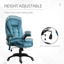 Load image into Gallery viewer, Reclining Executive Massage Chair with Heat &amp; Swivel - Luxurious Blue Velvet
