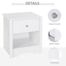 Load image into Gallery viewer, Elegant White Bedside Table with Drawer &amp; Storage - Versatile Home Accent
