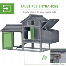Load image into Gallery viewer, Deluxe Grey Chicken Coop with Outdoor Run &amp; Easy-Clean Design
