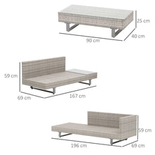 Load image into Gallery viewer, Luxurious 3-Piece Rattan Sofa Set with Cushions &amp; Elegant Tea Table for Outdoors
