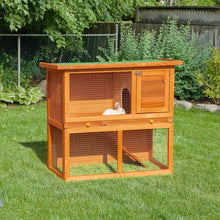 Load image into Gallery viewer, Cozy 2-Tier Wooden Rabbit Hutch for Outdoor Fun | PawHut Small Animal Home
