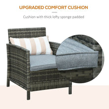 Load image into Gallery viewer, Outsunny 2-Piece Rattan Lounge Set with Cushions &amp; Stylish Side Table
