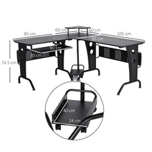 Load image into Gallery viewer, Compact L-Shaped Corner Desk with Steel Frame &amp; CPU Holder for Home &amp; Gaming

