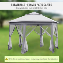 Load image into Gallery viewer, Luxurious 4x4m Hexagon Gazebo with Mesh Netting - Easy Setup &amp; Sturdy Design
