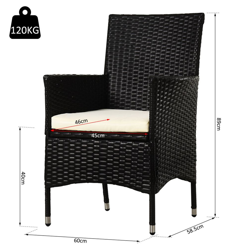 Stylish 2-Piece Dark Coffee Rattan Chair Set for Ultimate Outdoor Comfort