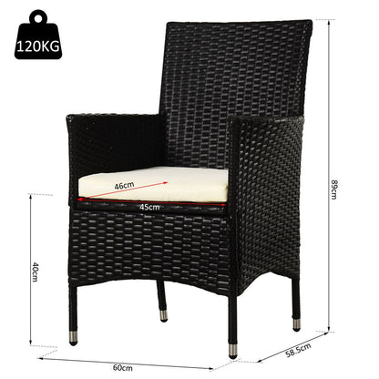 Stylish 2-Piece Dark Coffee Rattan Chair Set for Ultimate Outdoor Comfort