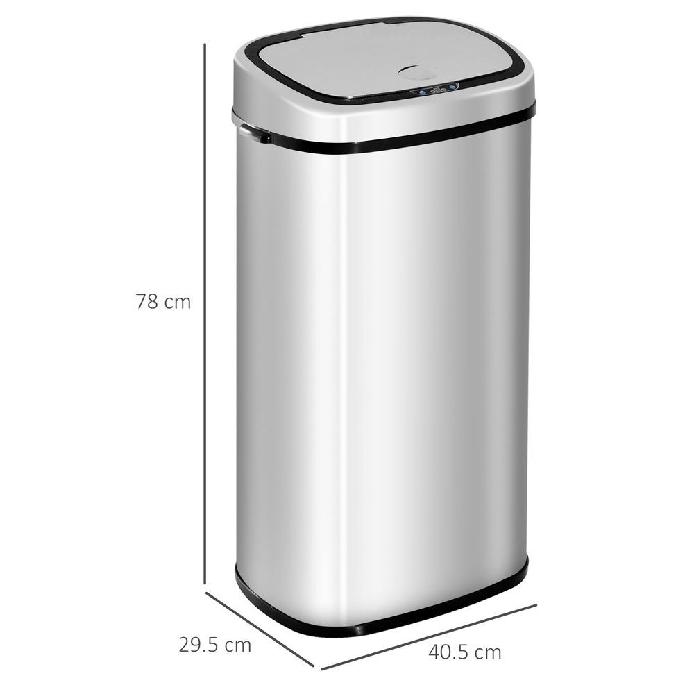 Touchless Stainless Steel Sensor Bin - 68L Automatic Trash Solution