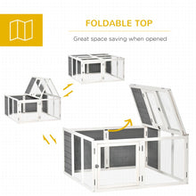 Load image into Gallery viewer, Cozy Pawhut Rabbit Hutch: Durable Small Animal Home with Open Roof - Grey
